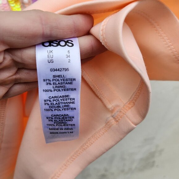 ASOS Chiffon Caped Sequin Bodice Mini Dress - Picture 7 of 7